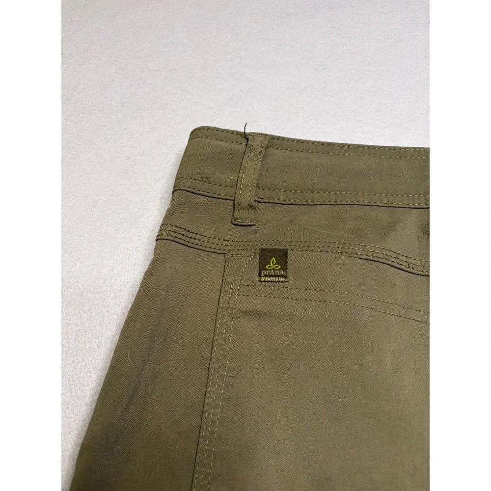 Prana Pants Mens‎ Medium Green Zion Hiking Cargo Integrated Belt Stretch
